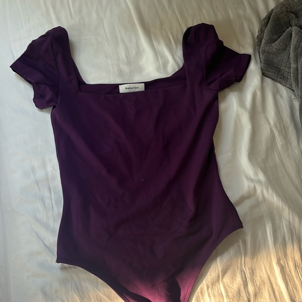 Purple Babaton aritzia bodysuit